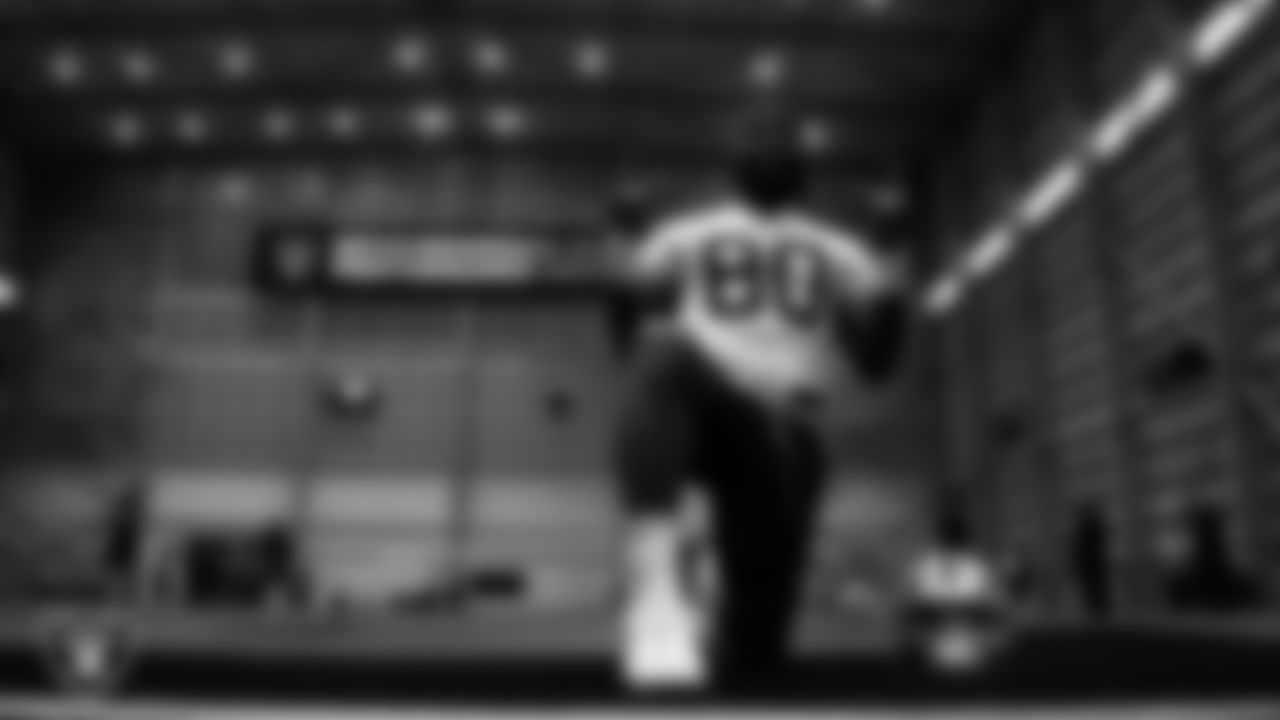 Las Vegas Raiders tight end Ian Thomas (80) during practice at Intermountain Health Performance Center.