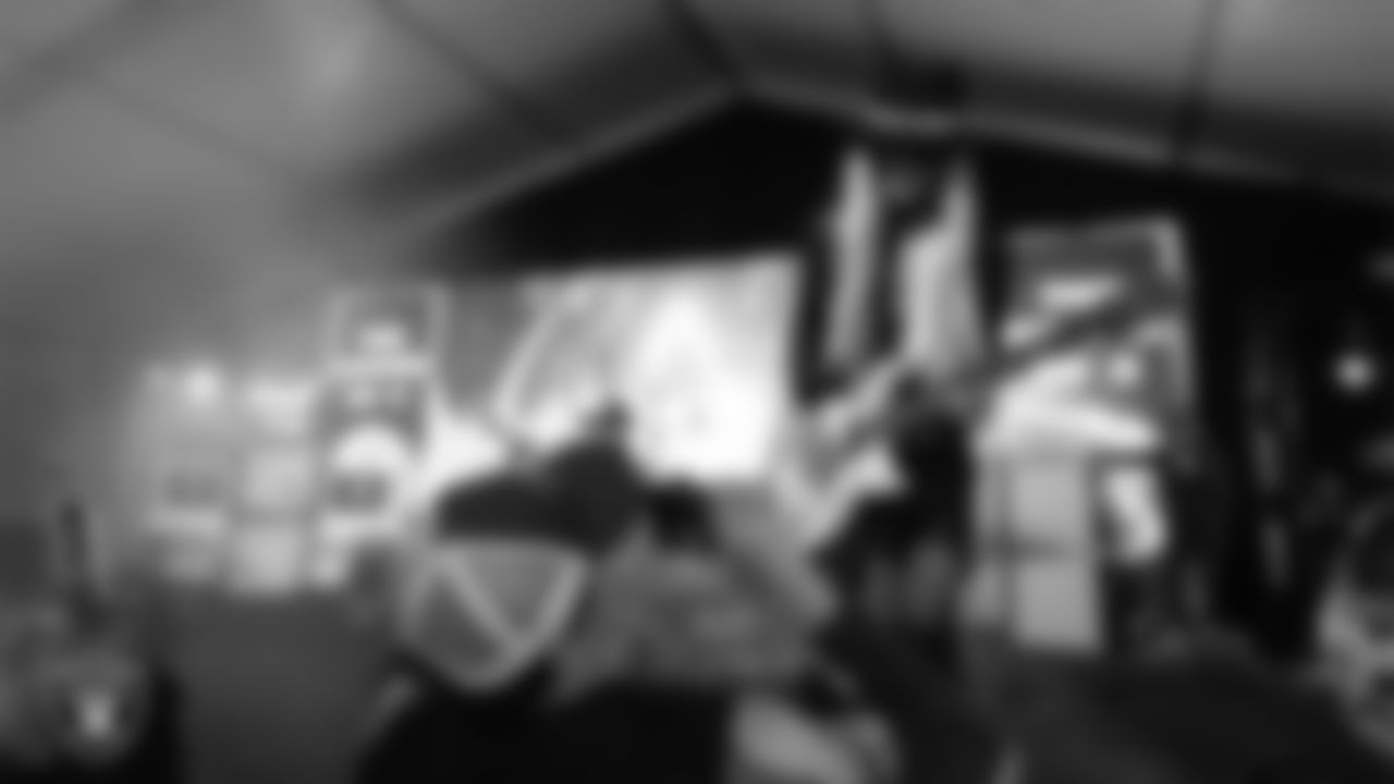 The Power of 3 performs at the Modelo Tailgate Zone before the Las Vegas Raiders' regular season home game against the Dallas Cowboys at Allegiant Stadium.