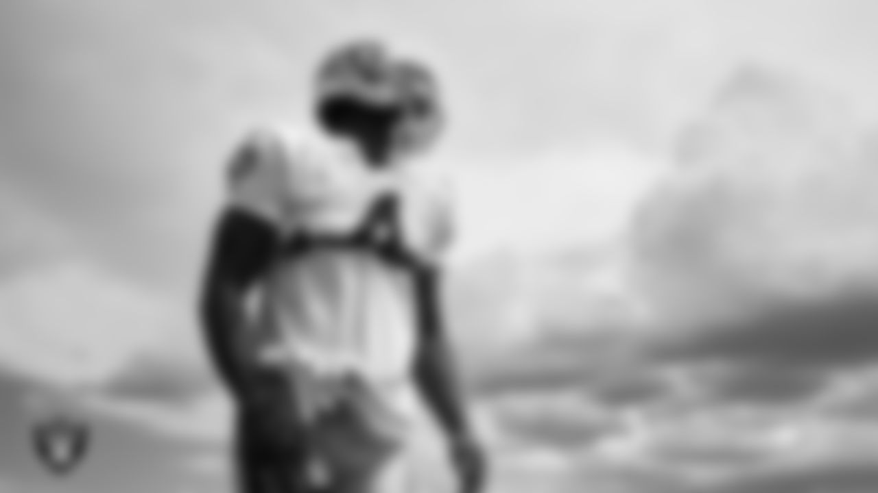 Las Vegas Raiders wide receiver Shedrick Jackson (4) during practice at Intermountain Health Performance Center.