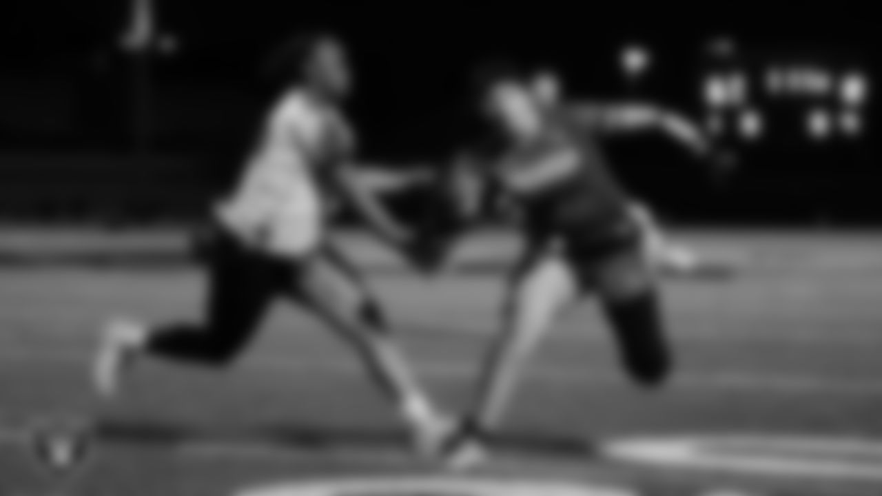 Mater East Academy hosts Las Vegas High School during the Las Vegas Raiders' High School Flag Football Showcase game at Mater East Academy.