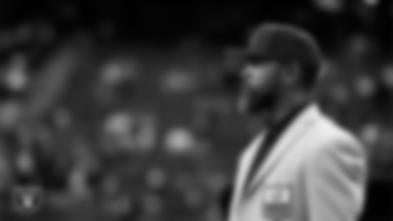 Las Vegas Raiders alumnus Charles Woodson before the regular season home game against the Tennessee Titans at Allegiant Stadium.