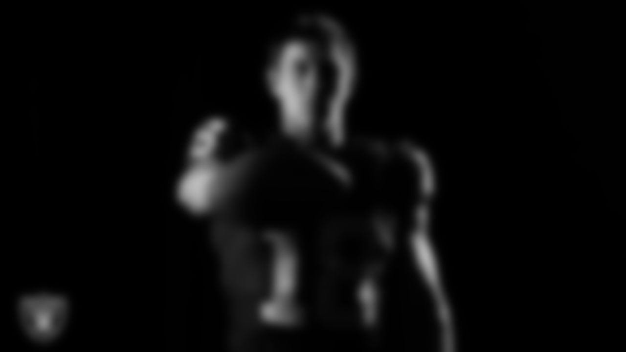 Las Vegas Raiders wide receiver Jack Bech (18) poses for a photo at the 2025 Raiders Media Day.