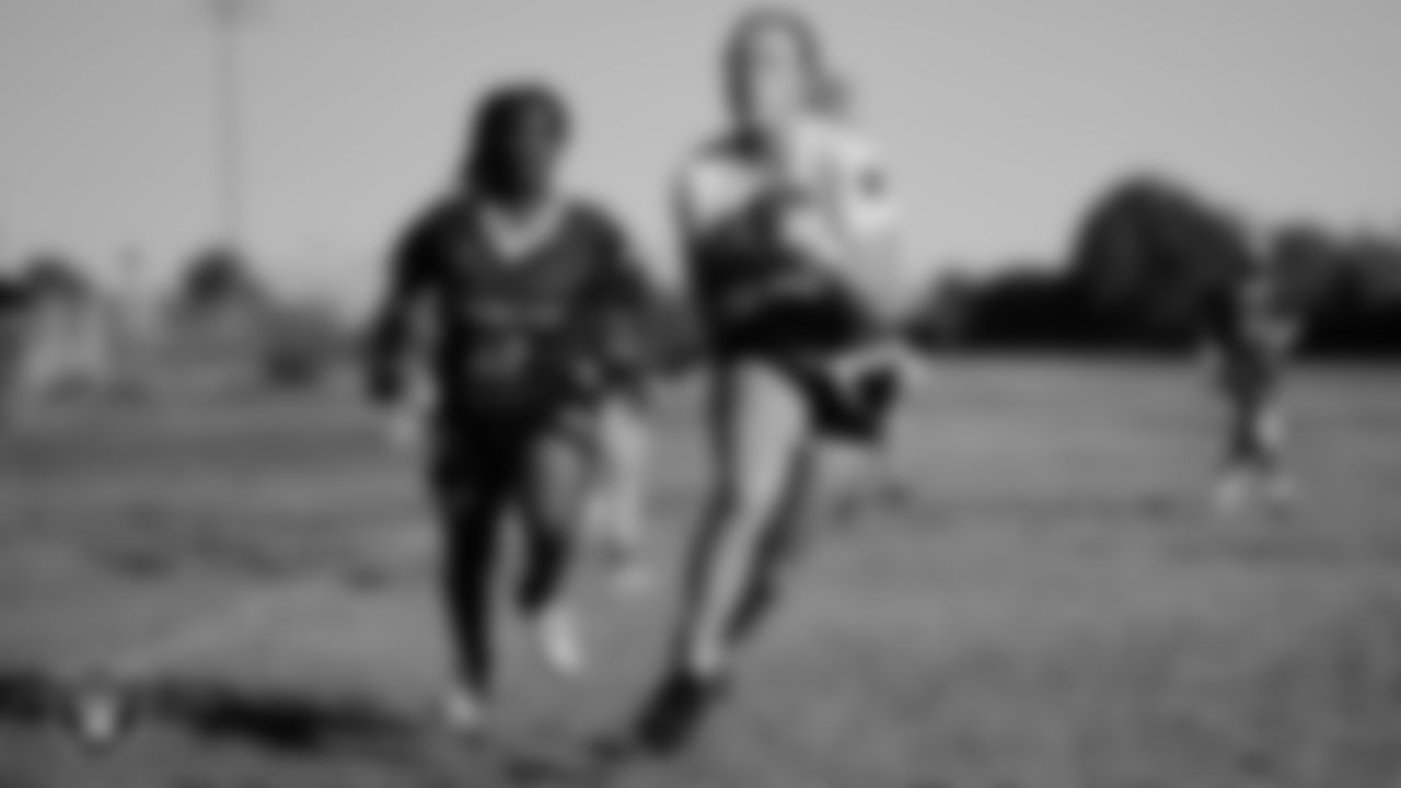 Ralph Cadwallader Middle School hosts Charles Hughes Middle School during the Las Vegas Raiders' Middle School Flag Football Showcase game at Ralph Cadwallader Middle School.