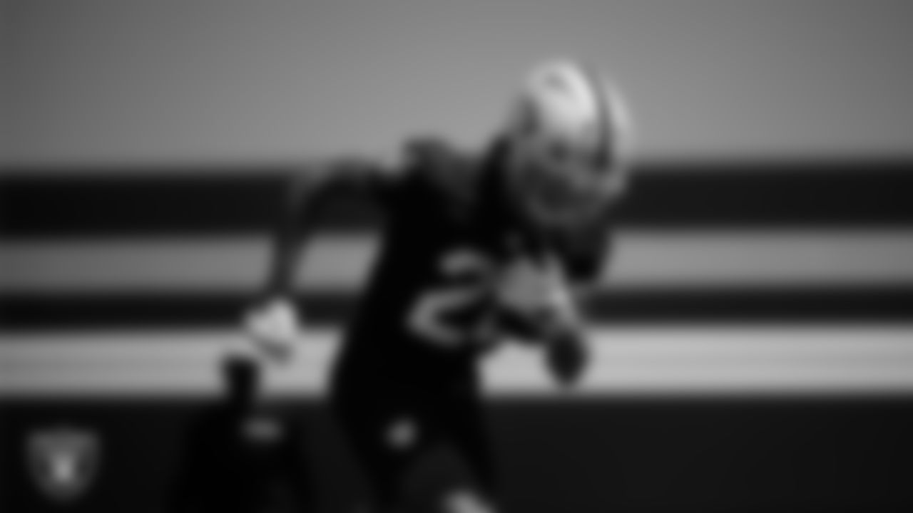 Las Vegas Raiders cornerback Darien Porter (26) at day two of 2025 Rookie Minicamp at Intermountain Health Performance Center.