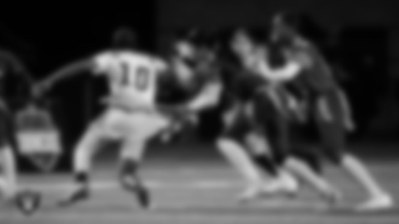 Green Valley High School hosts Del Sol Academy of the Performing Arts during the Las Vegas Raiders' High School Flag Football Showcase game at Green Valley High School.