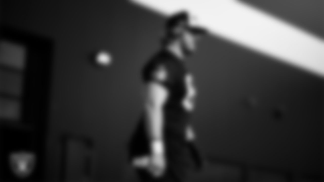 Las Vegas Raiders guard Alex Cappa (65) during practice at Intermountain Health Performance Center.