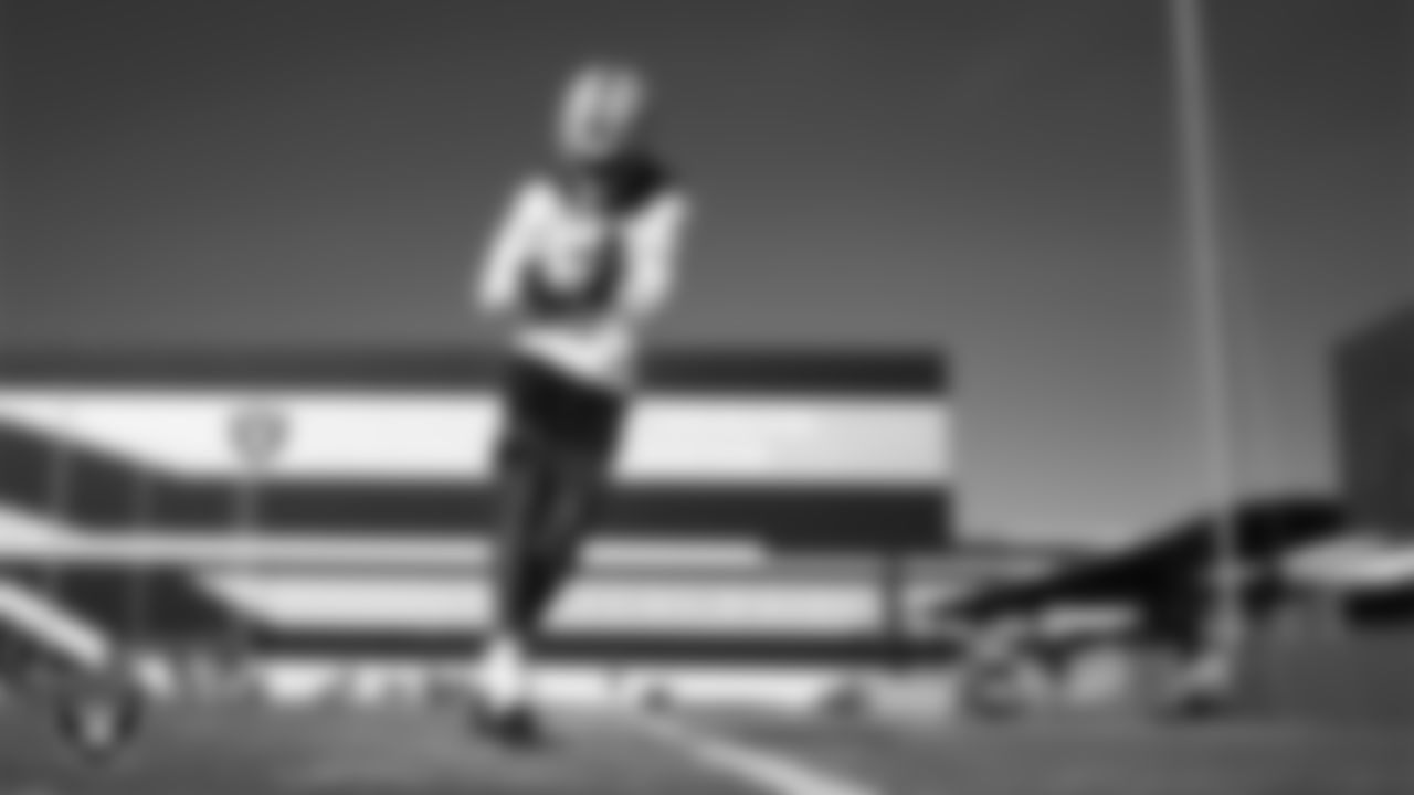 Las Vegas Raiders wide receiver Dont'e Thornton Jr. (10) during practice at Intermountain Health Performance Center.