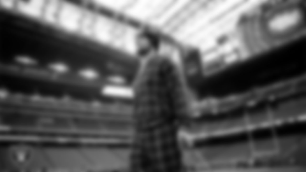 Las Vegas Raiders running back Dylan Laube (23) arrives to the regular season away game against the Houston Texans at NRG Stadium.