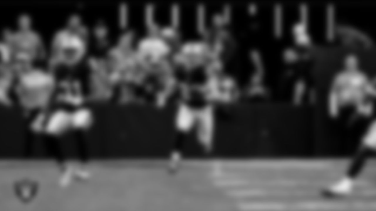 Las Vegas Raiders running back Dylan Laube (23) during the regular season home game against the Denver Broncos at Allegiant Stadium.