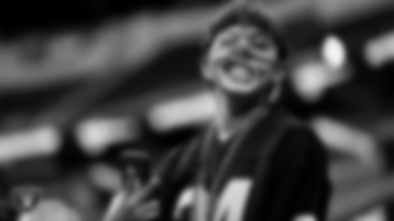 A fan before the Las Vegas Raiders' regular season home game against the Jacksonville Jaguars at Allegiant Stadium.