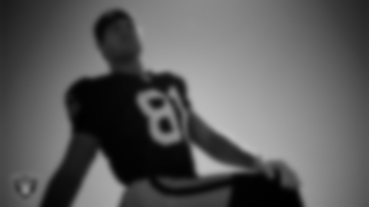 Las Vegas Raiders wide receiver Alex Bachman (81) during practice at Intermountain Health Performance Center.