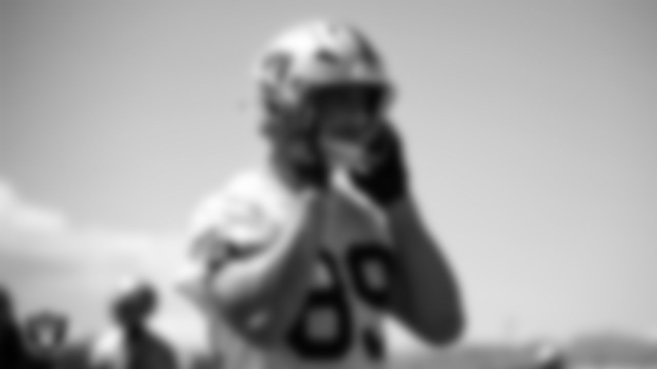 Las Vegas Raiders tight end Brock Bowers (89) at an Organized Team Activity (OTA) at Intermountain Health Performance Center.