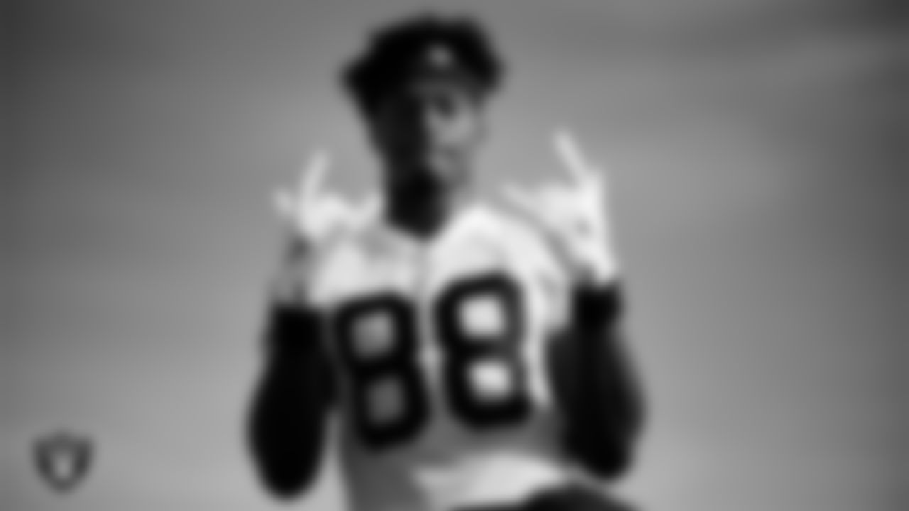 Las Vegas Raiders wide receiver Justin Shorter (88) during practice at Intermountain Health Performance Center.