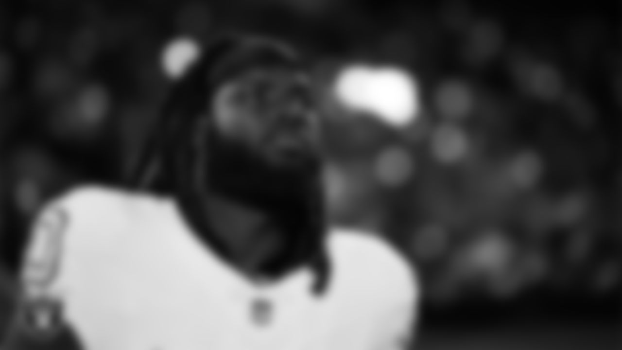 Las Vegas Raiders tight end Ian Thomas (80) on the sidelines before the Raiders' regular season away game against the Denver Broncos at Empower Field at Mile High.