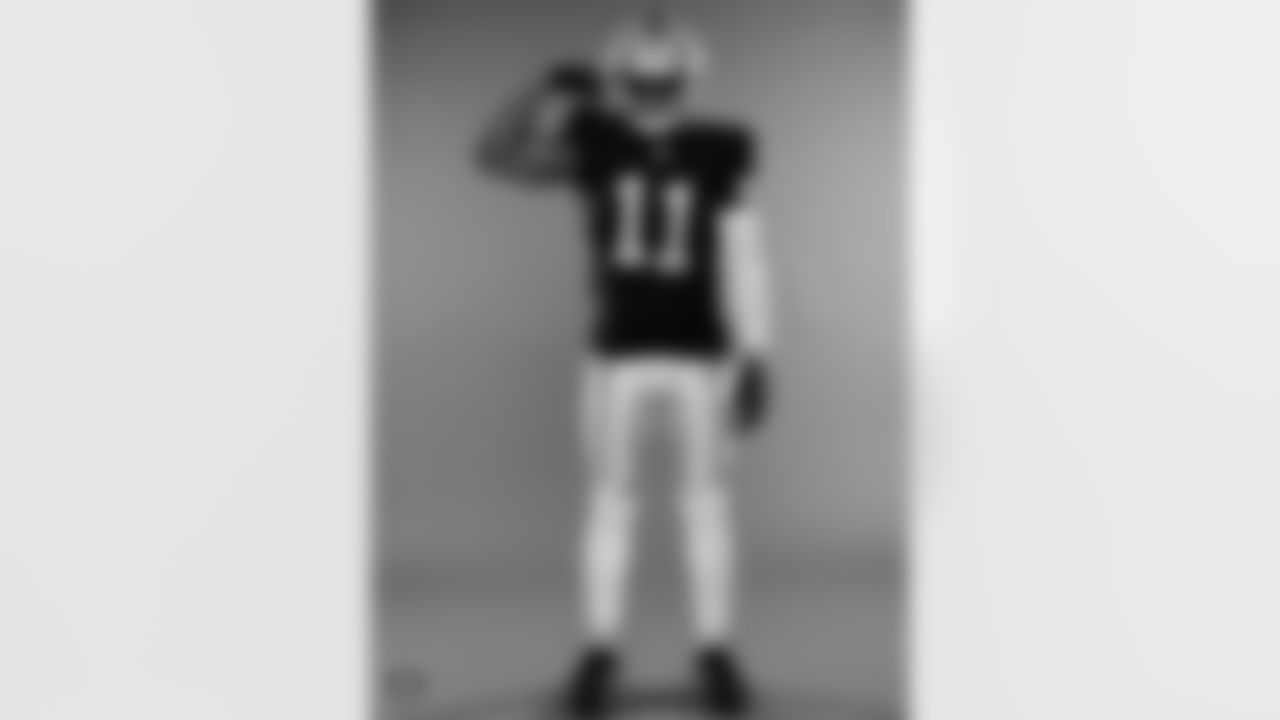 Las Vegas Raiders safety Jeremy Chinn (11) poses for a photo at the 2025 Raiders Media Day.