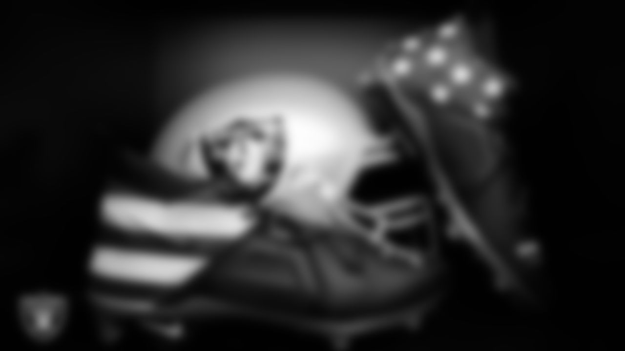 Las Vegas Raiders center Will Putnam's (67) locker in the locker room prior to the Las Vegas Raiders' arrival for their regular season home game against the Cleveland Browns at Allegiant Stadium.