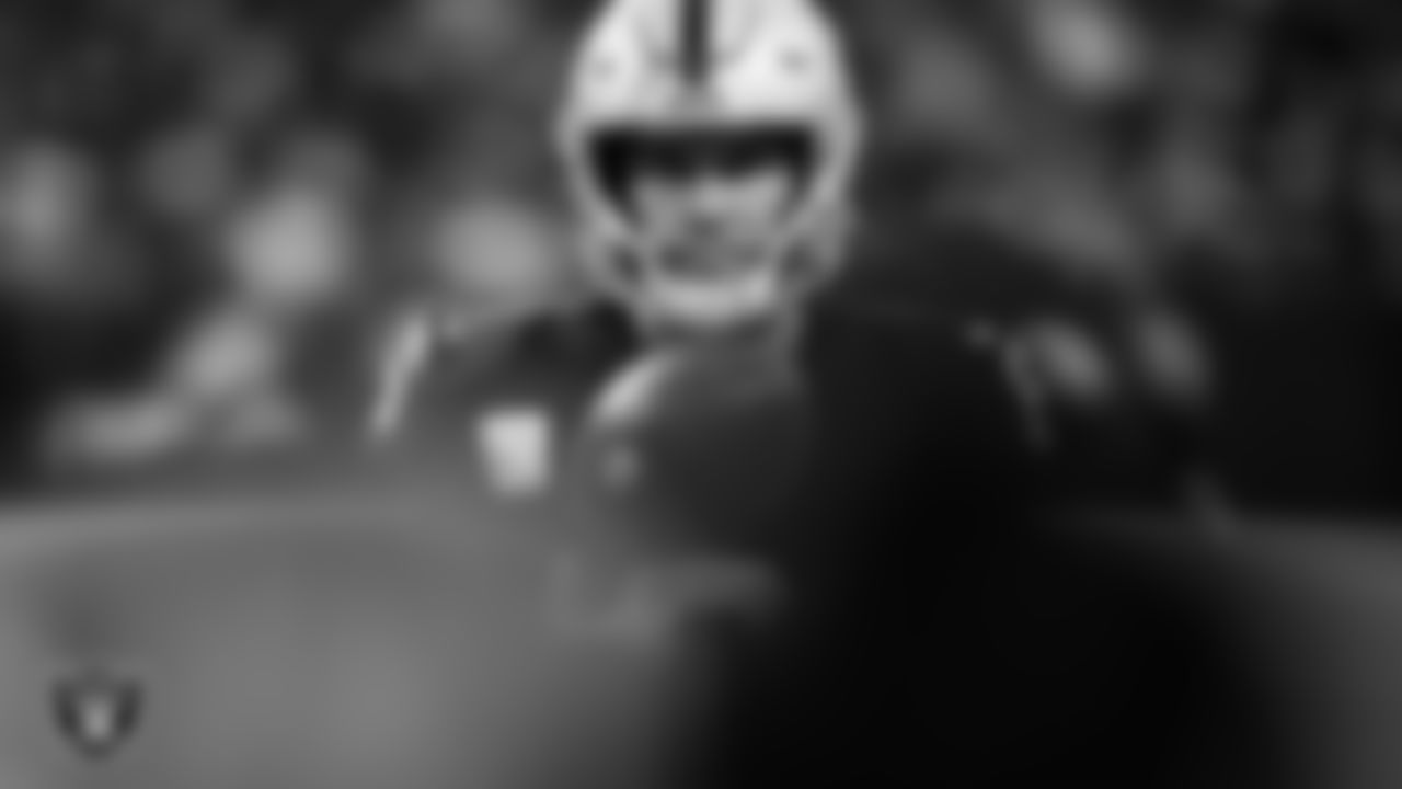 Las Vegas Raiders punter AJ Cole (6) on the sidelines during the regular season home game against the Cleveland Browns at Allegiant Stadium.