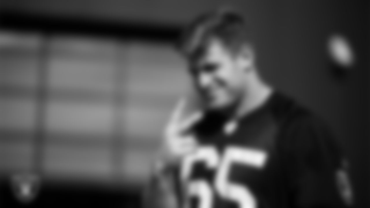 Las Vegas Raiders tight end Michael Mayer (87) during practice at Intermountain Health Performance Center.