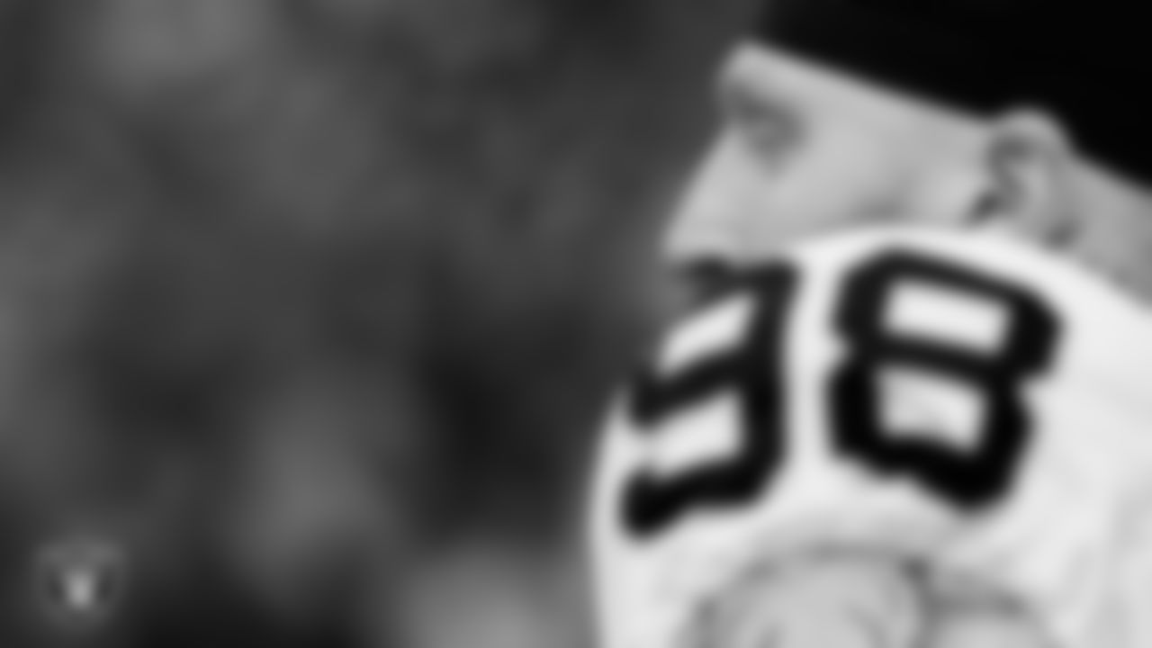 Las Vegas Raiders defensive end Maxx Crosby (98) on the sidelines before the regular season away game against the Houston Texans at NRG Stadium.