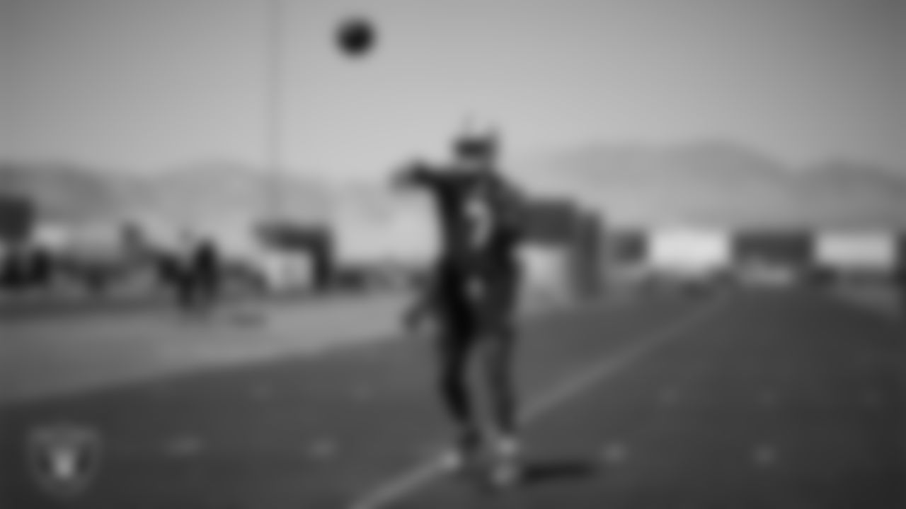 Las Vegas Raiders quarterback Geno Smith (7) at an Organized Team Activity (OTA) at Intermountain Health Performance Center.