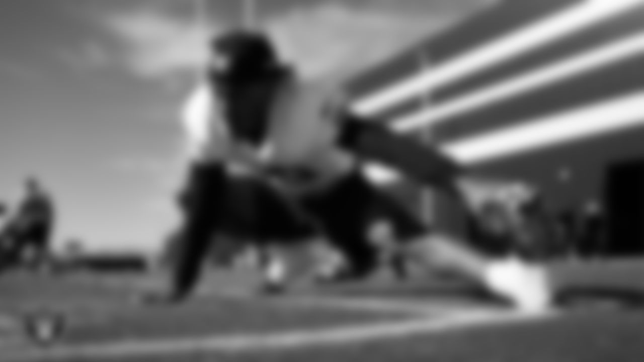 Las Vegas Raiders wide receiver Dont'e Thornton Jr. (10) during practice at Intermountain Health Performance Center.