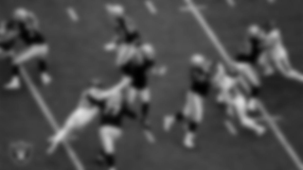 Las Vegas Raiders quarterback Derek Carr (4) passes during the regular season home game against the Houston Texans at Allegiant Stadium, Sunday, October 23, 2022, in Las Vegas, Nev.