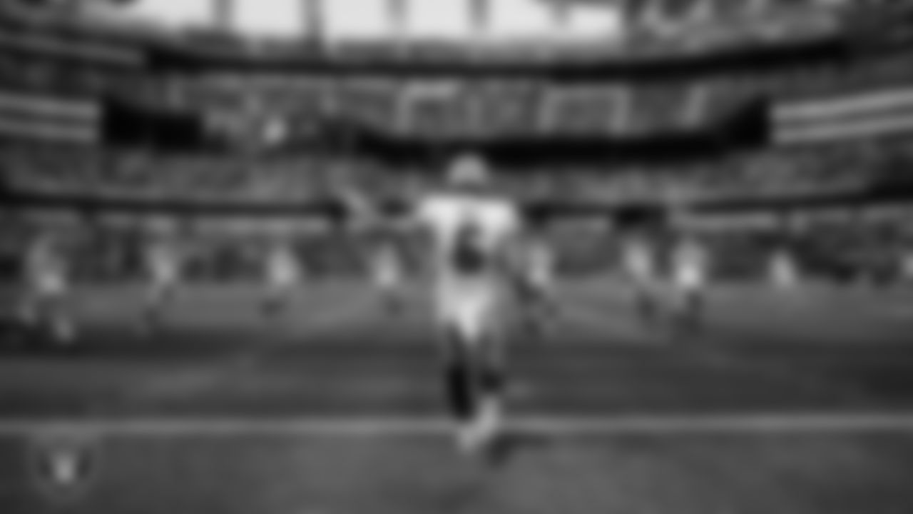 Las Vegas Raiders punter AJ Cole (6) warming up before the regular season away game against the Los Angeles Chargers at SoFi Stadium.