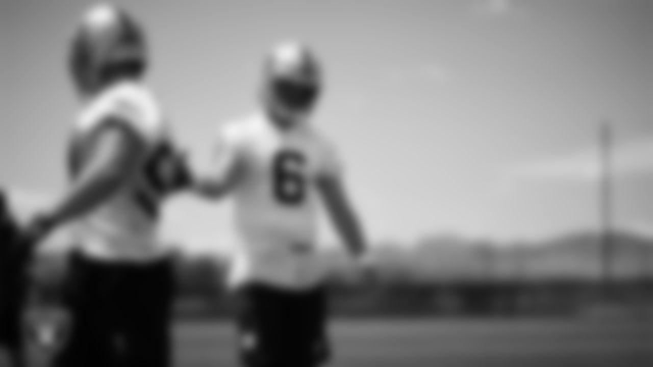 Las Vegas Raiders punter AJ Cole (6) at an Organized Team Activity (OTA) at Intermountain Health Performance Center.