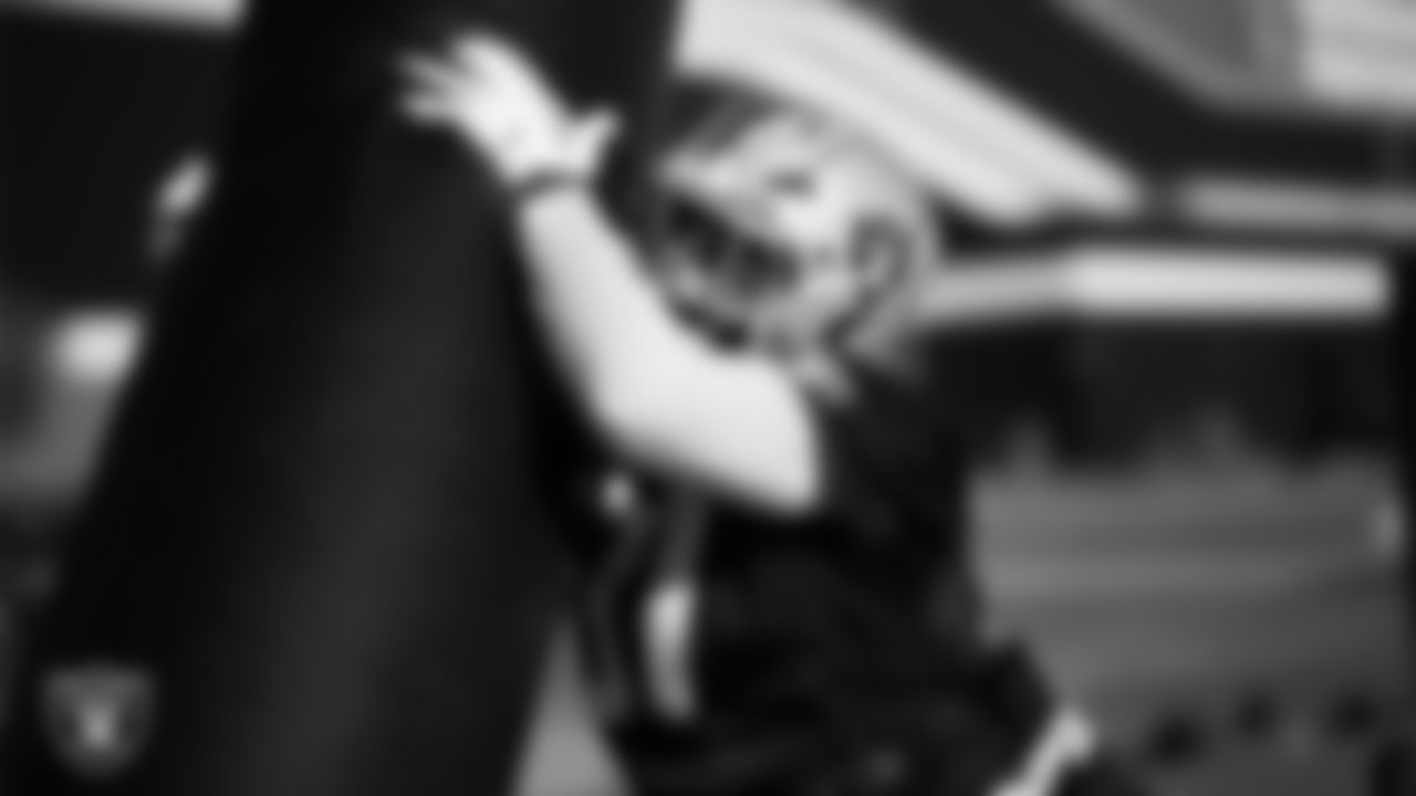 Las Vegas Raiders defensive tackle Tonka Hemingway (97) during practice at Intermountain Health Performance Center.