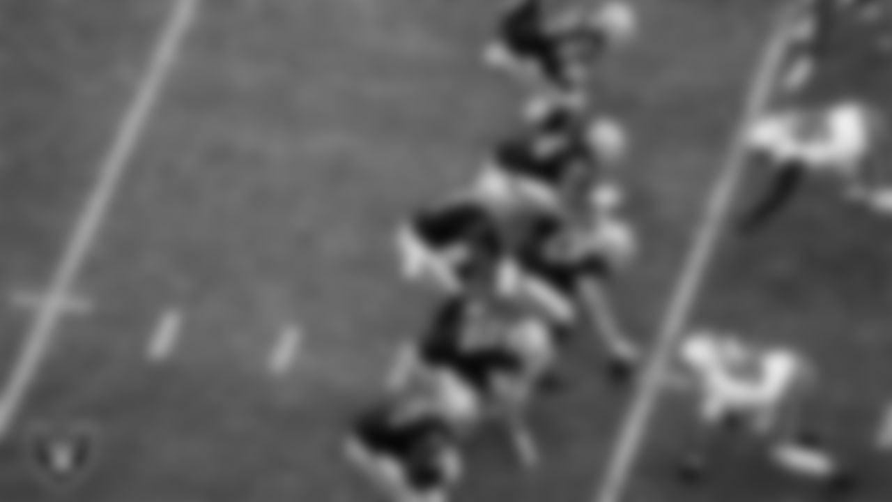 The Las Vegas Raiders offense during the regular season home game against the Cleveland Browns at Allegiant Stadium.