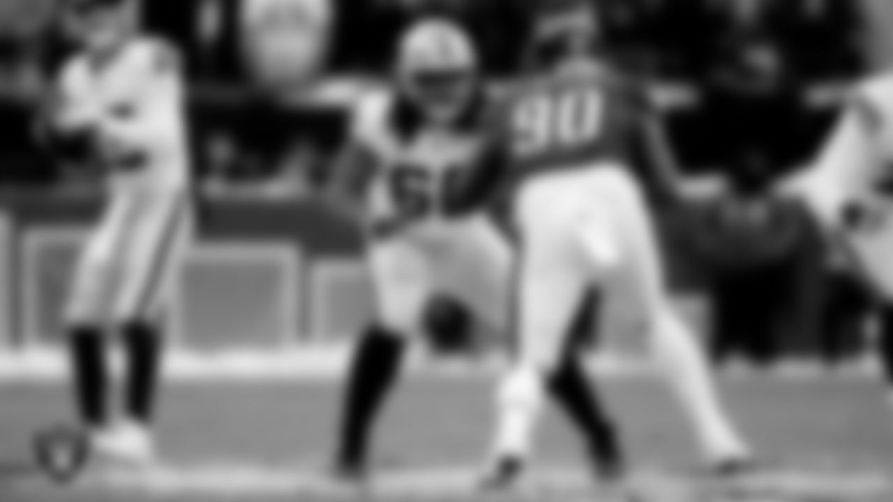 Las Vegas Raiders guard Dylan Parham (66) during the regular season away game against the Philadelphia Eagles at Lincoln Financial Field.