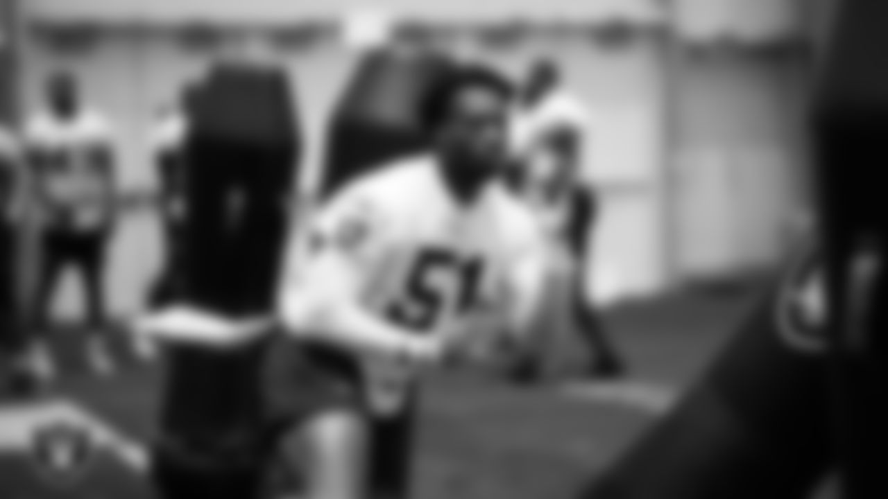 Las Vegas Raiders defensive end Malcolm Koonce (51) during practice at Intermountain Health Performance Center.