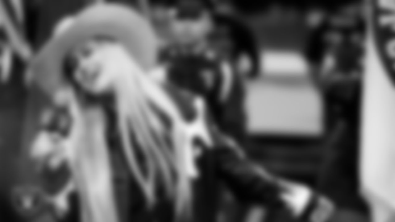 Singer and songwriter Brooke Eden performs the national anthem before the Las Vegas Raiders' regular season home game against the Denver Broncos at Allegiant Stadium.