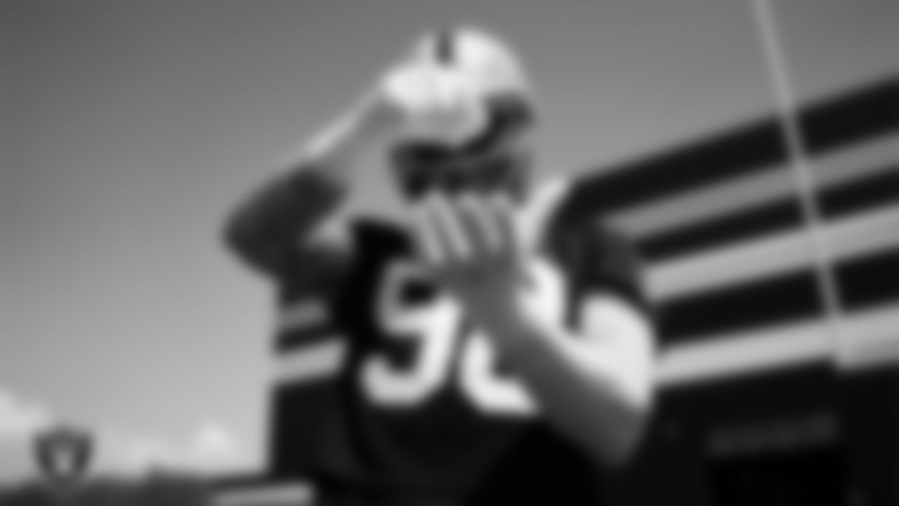 Las Vegas Raiders defensive end Maxx Crosby (98) at an Organized Team Activity (OTA) at Intermountain Health Performance Center.