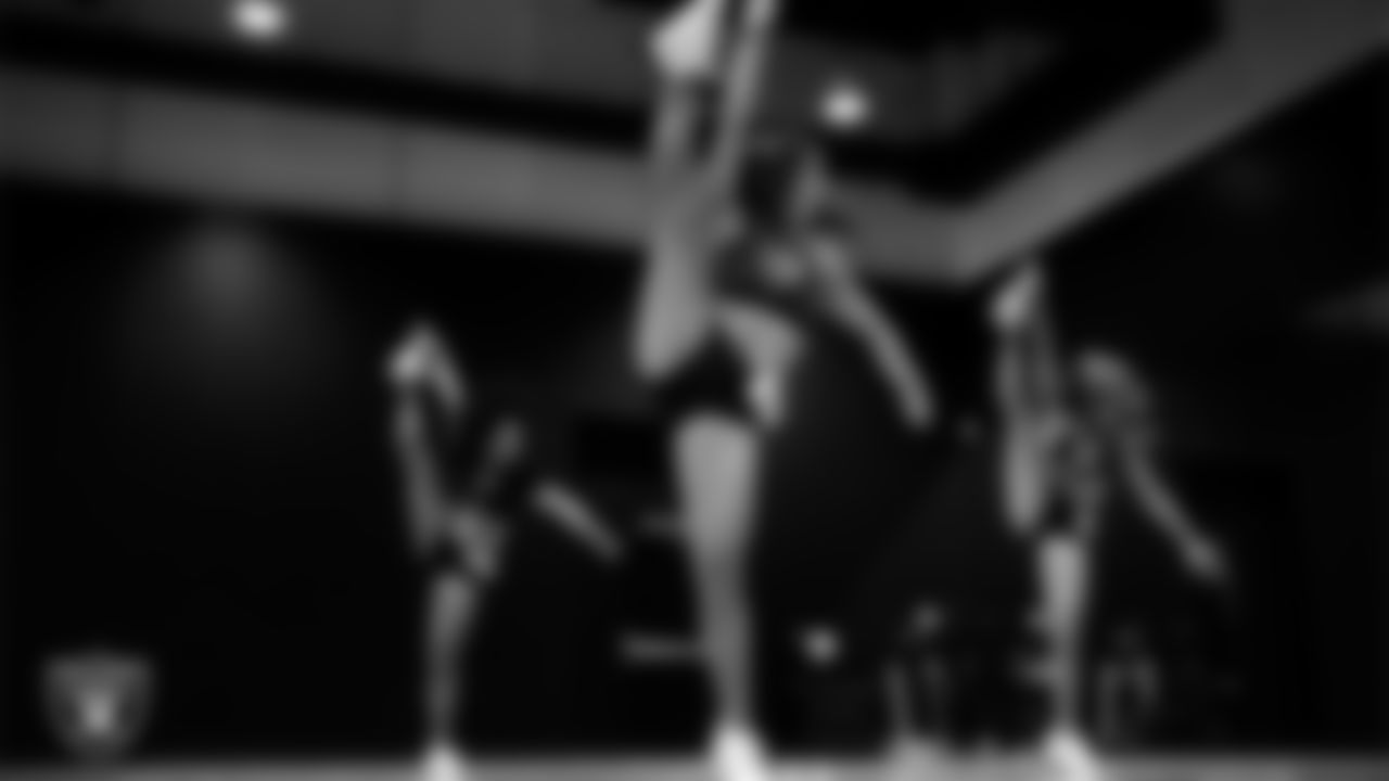 A dancer during the semifinal round of the 2025 Raiderettes Auditions at The Studio.