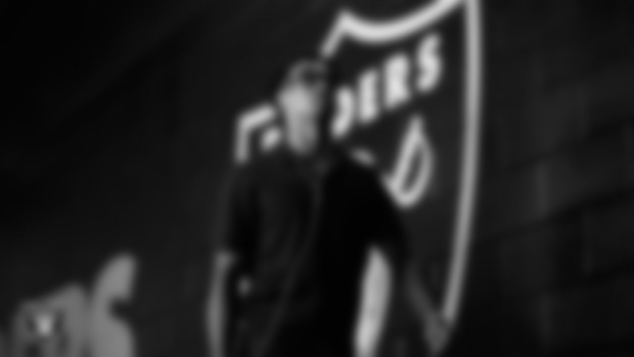 Las Vegas Raiders safety Isaiah Pola-Mao (20) arrives to the regular season home game against the Tennessee Titans at Allegiant Stadium.