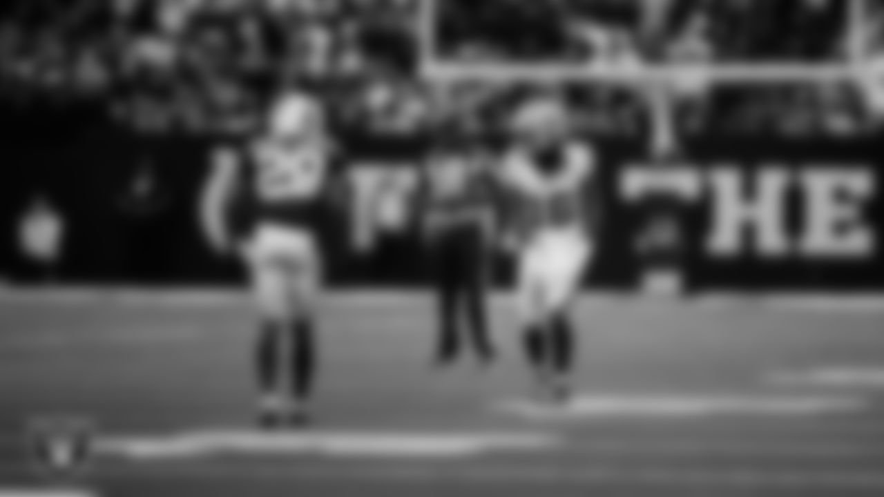 Las Vegas Raiders wide receiver Jakobi Meyers (16) lines up before the snap during the regular season away game against the Indianapolis Colts at Lucas Oil Stadium.