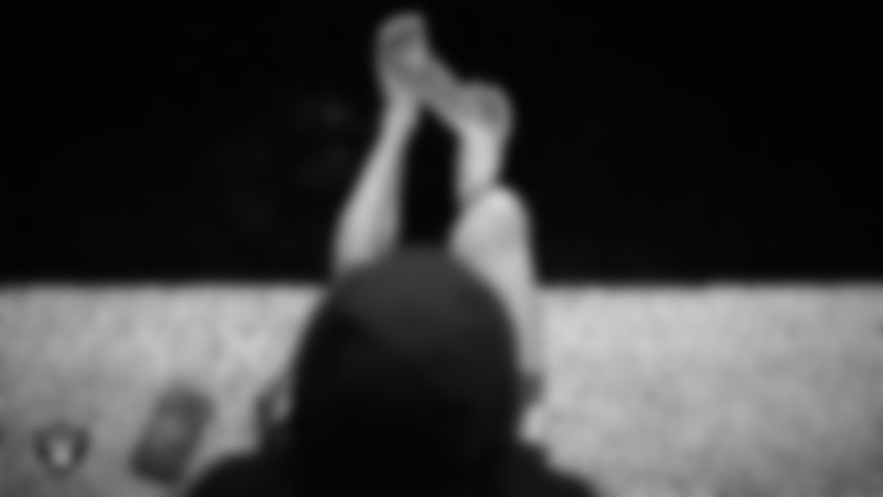 Las Vegas Raiders cornerback Greedy Vance (41) warming up before the regular season away game against the Los Angeles Chargers at SoFi Stadium.