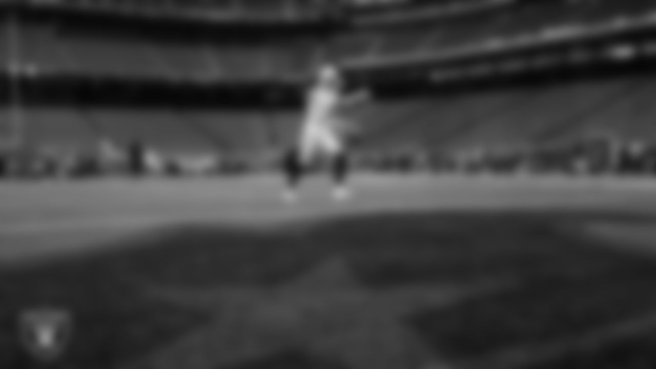 Las Vegas Raiders punter AJ Cole (6) warming up before the regular season away game against the Houston Texans at NRG Stadium.