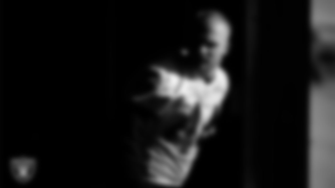 Las Vegas Raiders linebacker Tommy Eichenberg (44) walks out to the field for practice at Intermountain Health Performance Center.