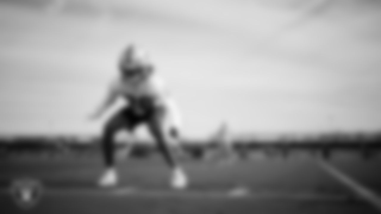 Las Vegas Raiders cornerback Darien Porter (26) during practice at Intermountain Health Performance Center.