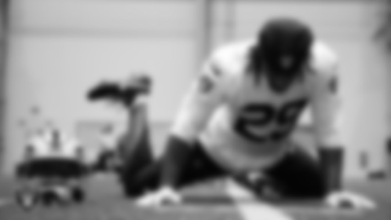 Las Vegas Raiders safety Chris Smith II (29) during practice at Intermountain Health Performance Center.