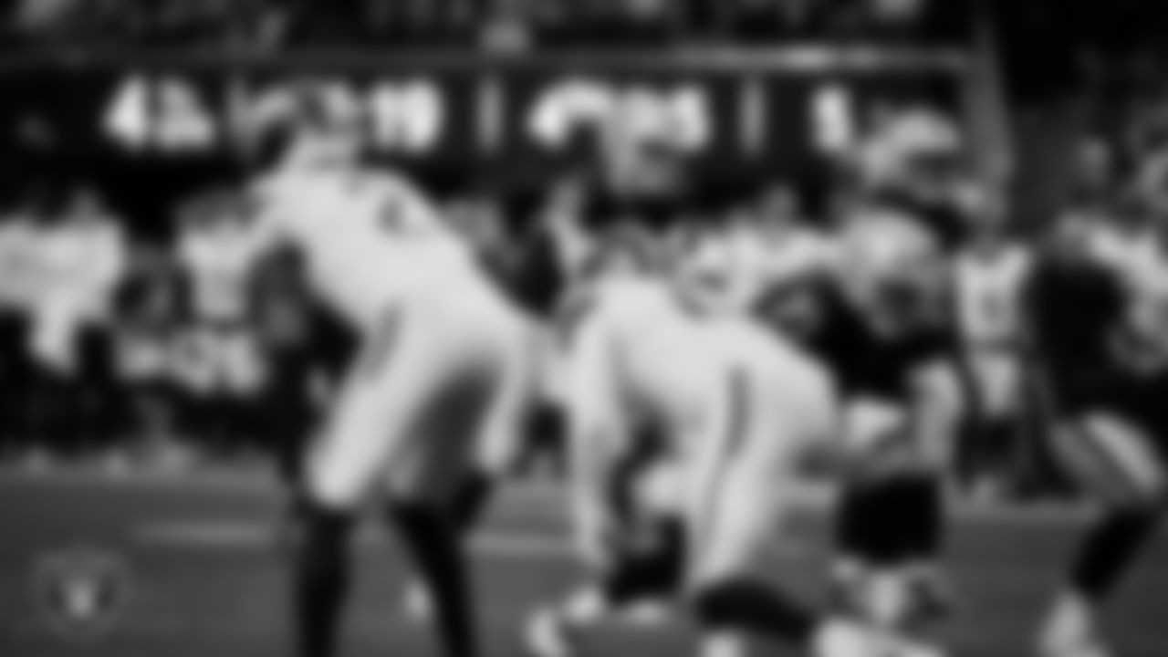 Las Vegas Raiders quarterback Kenny Pickett (15) lines up before the snap during the regular season home game against the Denver Broncos at Allegiant Stadium.