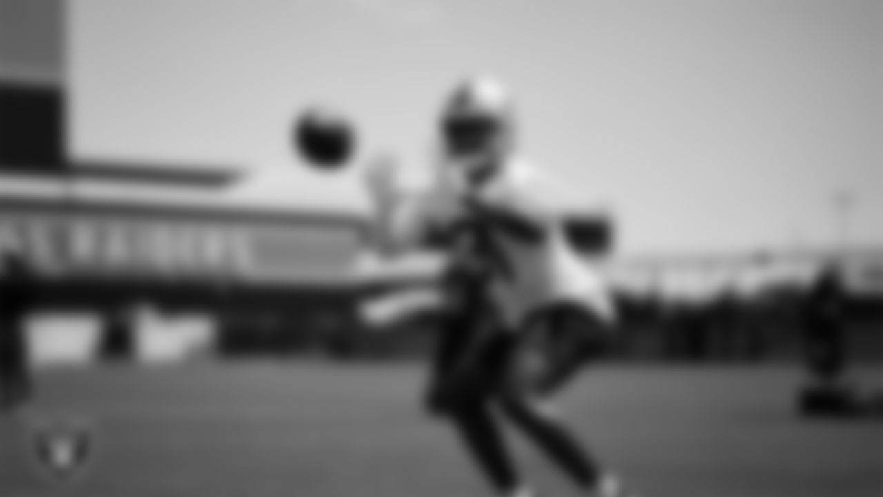 Las Vegas Raiders running back Raheem Mostert (31) at an Organized Team Activity (OTA) at Intermountain Health Performance Center.
