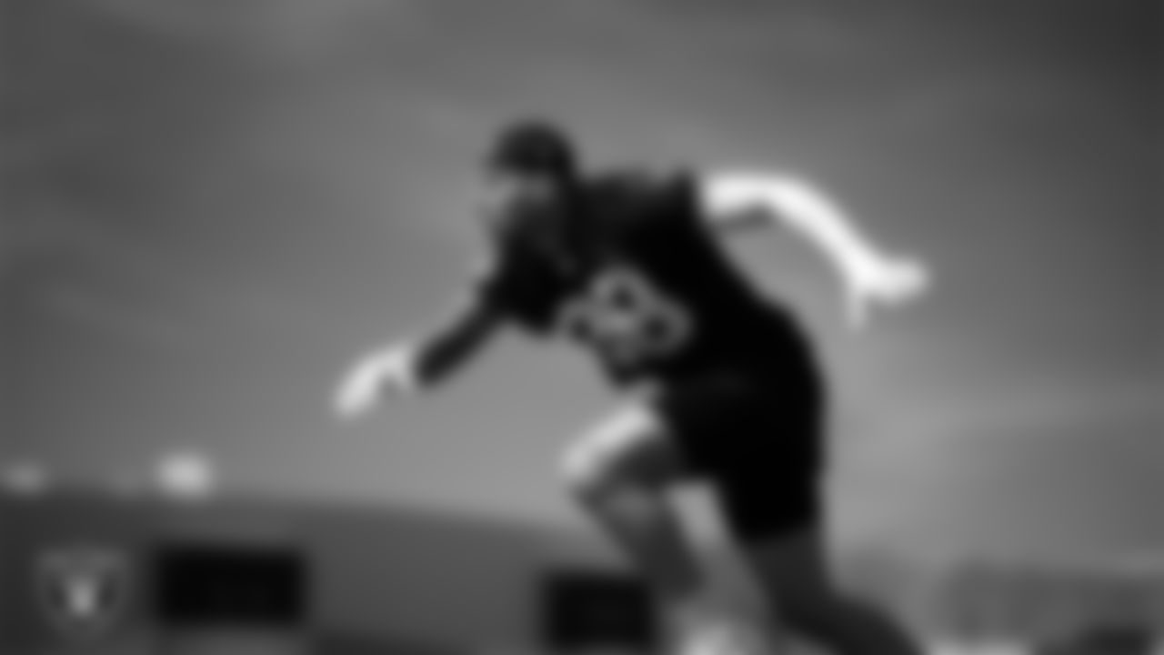 Las Vegas Raiders defensive end Maxx Crosby (98) at a workout during phase two of the offseason program at Intermountain Health Performance Center.