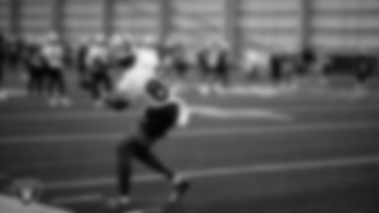 Las Vegas Raiders tight end Justin Shorter (88) at an Organized Team Activity (OTA) at Intermountain Health Performance Center.