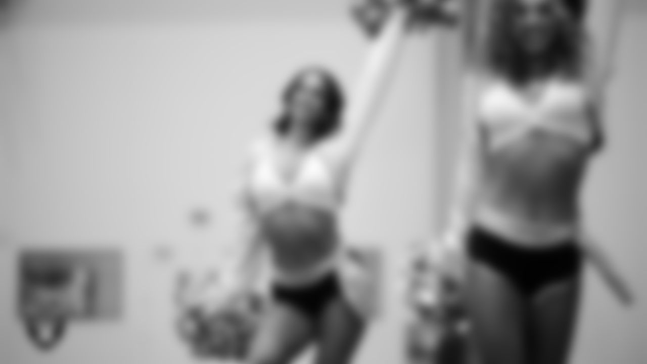 Raiderette Raegen performs during day three of summer camp at Intermountain Health Performance Center.