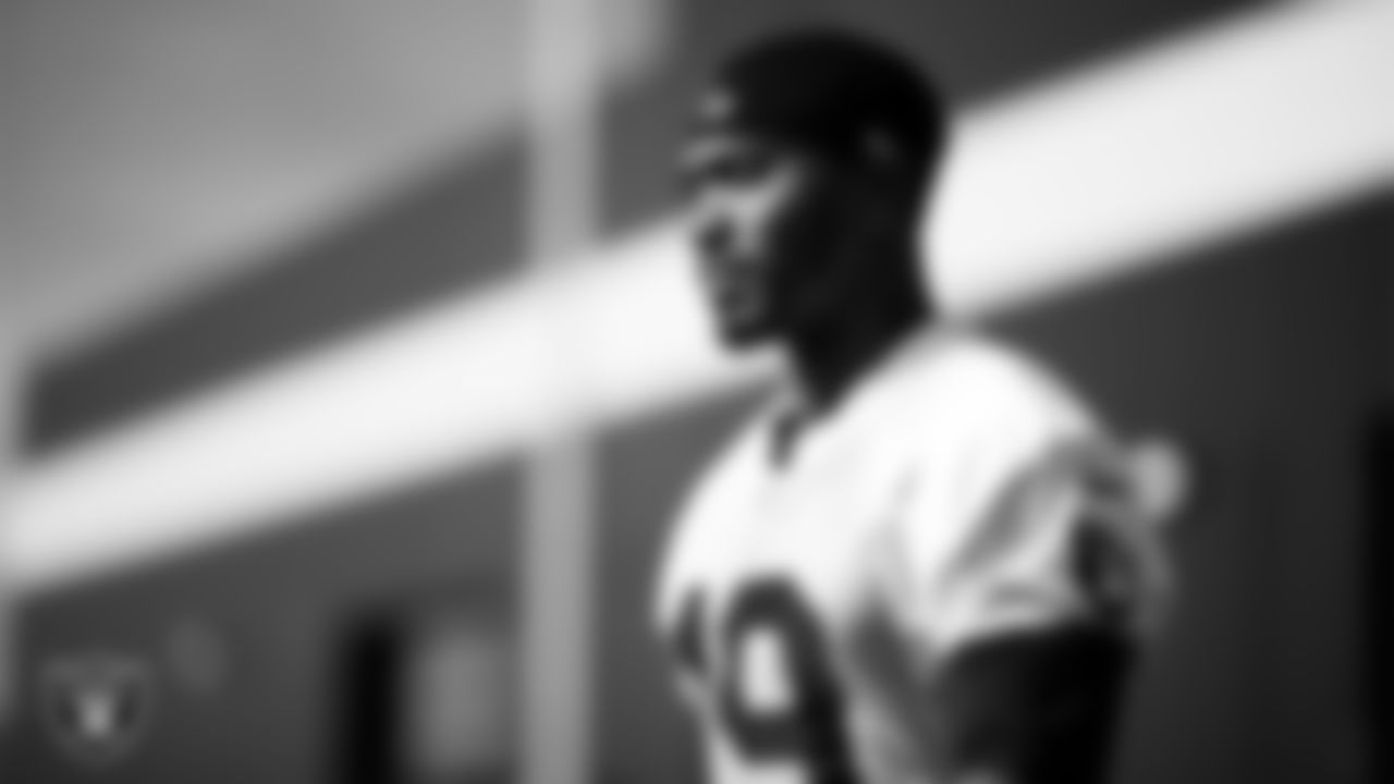 Las Vegas Raiders wide receiver DJ Turner (19) during practice at Intermountain Health Performance Center.