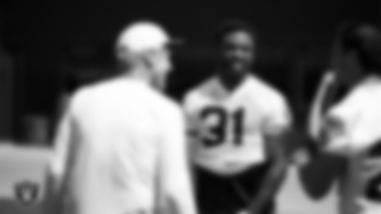 Las Vegas Raiders running back Raheem Mostert (31) at an Organized Team Activity (OTA) at Intermountain Health Performance Center.