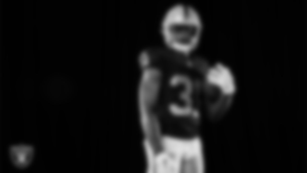 Las Vegas Raiders running back Raheem Mostert (31) poses for a photo at the 2025 Raiders Media Day.